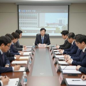 권영진 국회의원 대구시장 시절 회의 모습