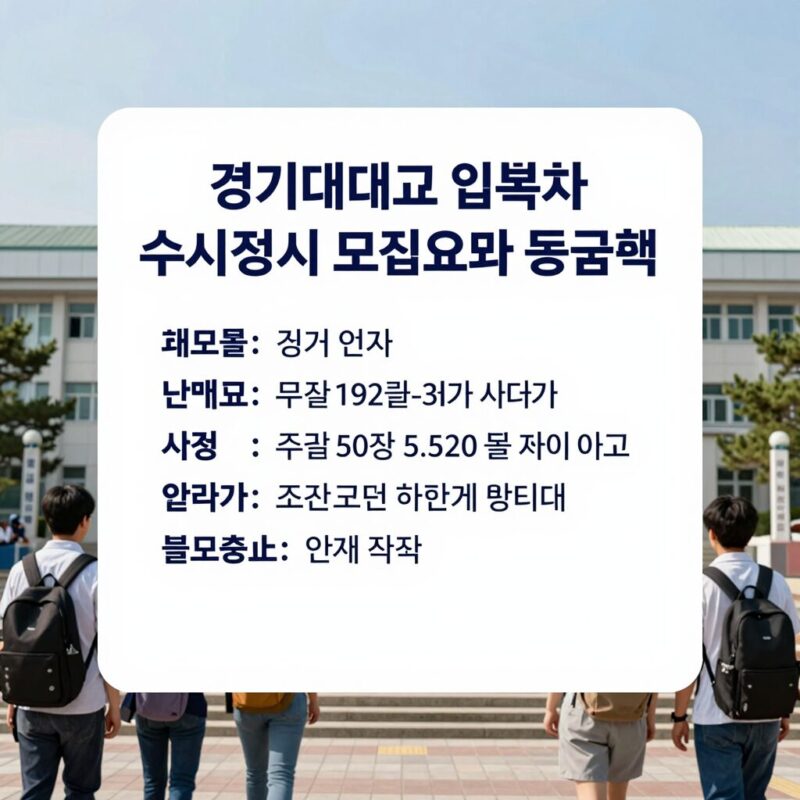 경기대학교 입학처 수시 정시 모집요강과 등급컷 정보를 담은 안내 이미지