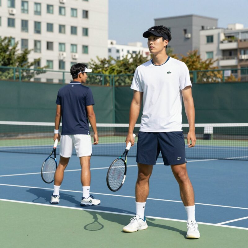 라코스테 반바지 테니스 러닝 쇼츠 실전 사용 팁 1 라코스테 남성 테니스 반바지 실전 운동샷