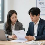 임대인과 임차인이 계약서를 함께 살펴보며 상호 권리를 확인하는 모습