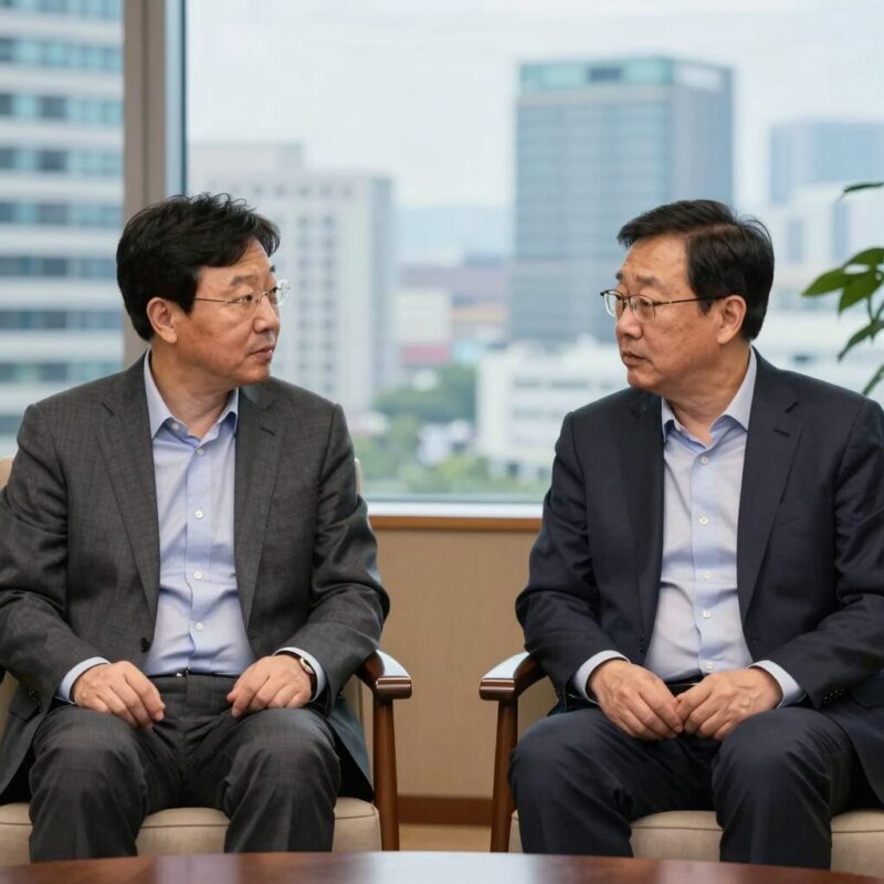 이재용 젠슨황 회동 광주팹 HBM 협력 시동 1 이재용 삼성전자 회장과 젠슨 황 엔비디아 CEO의 회동 장면 실루엣 이미지