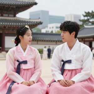 조선의 사랑꾼에서 핑크 원피스를 입고 등장한 아나운서 이유빈과 양상국의 대화 모습