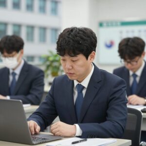 이찬진 금감원장 프로필 사진, 업무 중 집중하는 모습