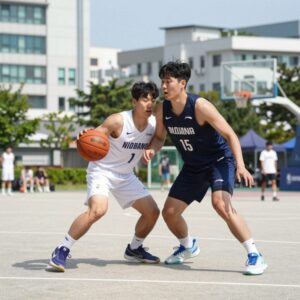 이현중 NBA 서머리그에서 볼을 드리블하는 모습