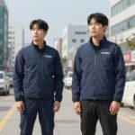 이치언리븐 슬림핏 경량 라이프자켓을 착용한 모습