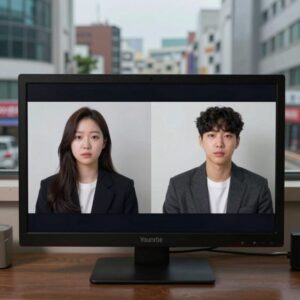 라이브 방송 중 음독 사고를 암시하는 어두운 화면 속 유튜브 방송 장면