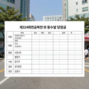제324회 연금복권 당첨번호와 등수별 당첨금 정보를 담은 표
