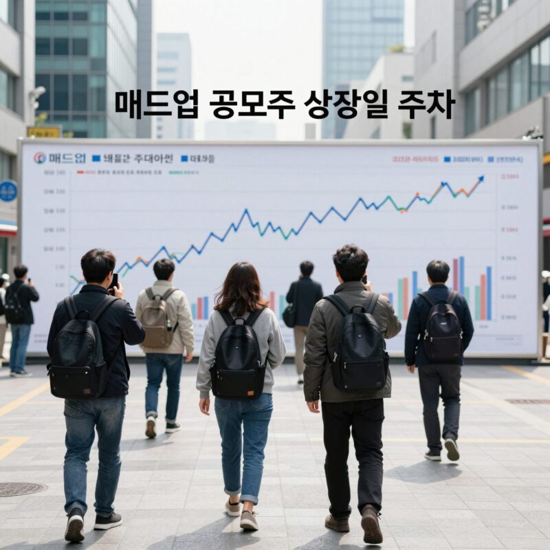 매드업 공모주 상장일 수익 인증 후기 1 매드업 공모주 상장일 주가 흐름 차트