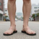 남성용 발가락 양말 착용 모습