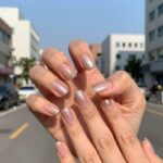 미러파우더네일 초보도 성공하는 방법 미러파우더네일 완성본 반짝이는 손톱