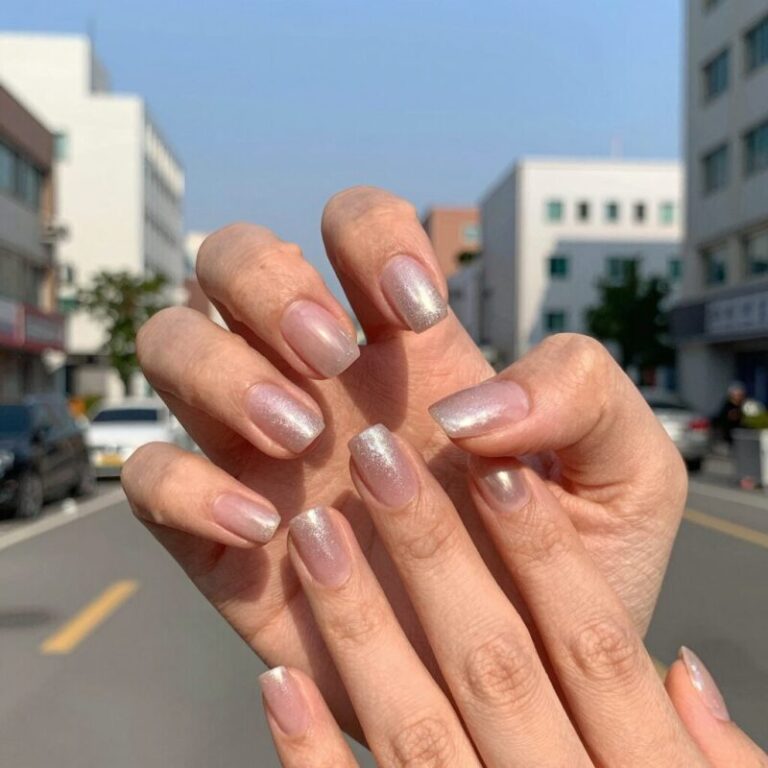 미러파우더네일 완성본 반짝이는 손톱