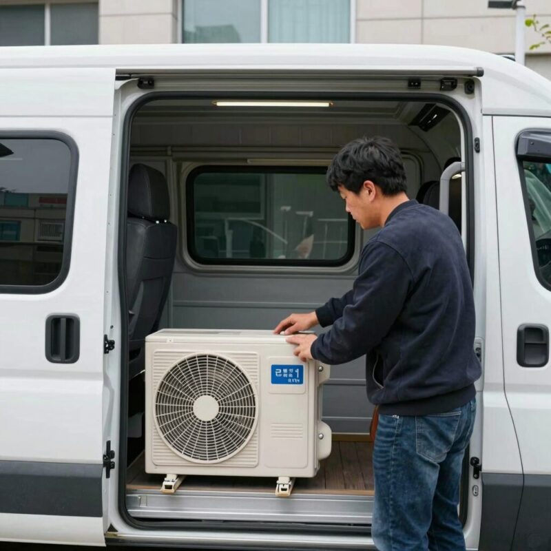 원룸에어컨 실외기 없는 이동식 추천 후기 1 실외기 없는 이동식 에어컨 창문 설치 모습과 사용 공간