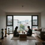 나혼산 던 집 꾸미기 실제 후기 나혼산 던 집 인테리어 전경 다크 톤 조명과 피규어 배치