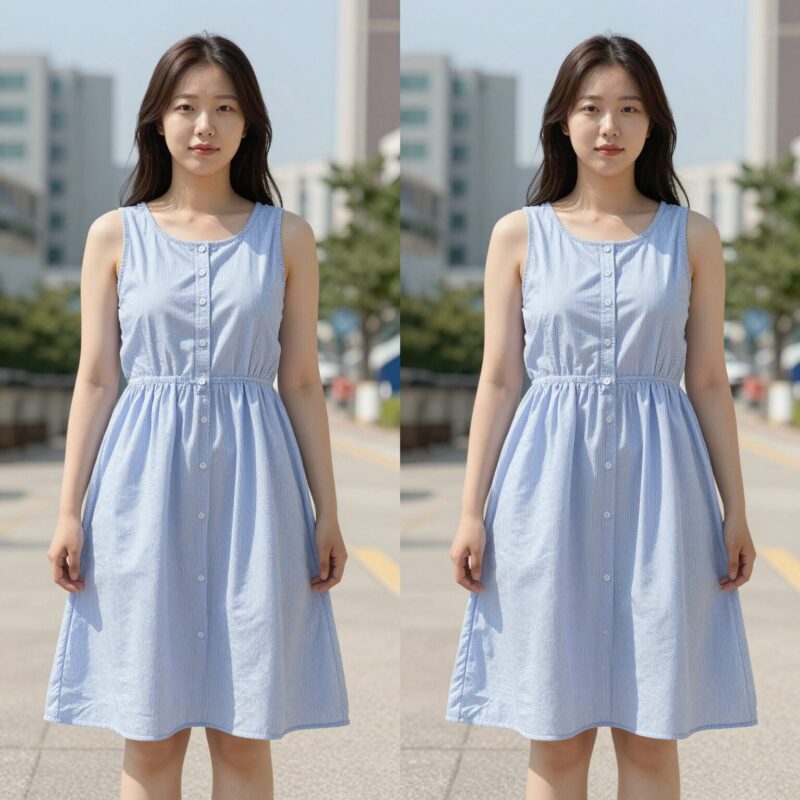 여름 나시롱원피스 고르는 꿀팁 1 여름 나시 롱 원피스 소재와 편직 비교 사진