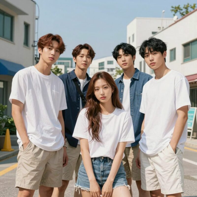 뉴진스 4인조 새출발 여름 신곡 기대감 1 뉴진스 4인조 멤버들이 여름 콘셉트로 함께 포즈를 취한 단체 사진