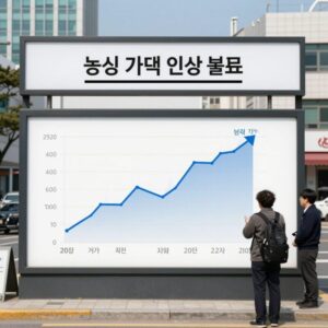 농심 신라면 가격 인상 발표와 주가 흐름을 보여주는 차트