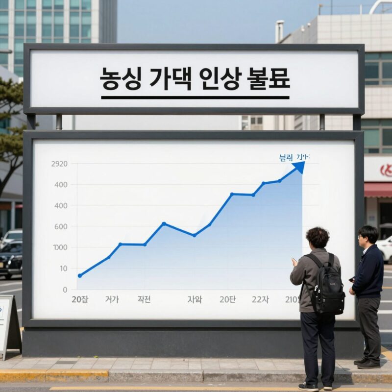농심 신라면 가격 인상 발표와 주가 흐름을 보여주는 차트