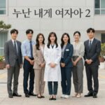 누난 내게 여자야 2 출연진 단체 사진 각자의 직업을 상징하는 포즈
