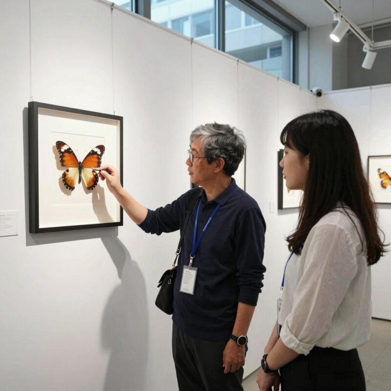 노소영 나이 65세 이혼 소송 결말 1 노소영 아트센터 나비 관장이 전시회에서 작품을 설명하는 모습