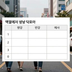 엑셀에서 null 값이 표시된 셀과 0, 빈칸을 비교한 예시