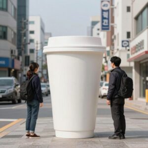 null 뜻과 0 빈칸 차이를 컵 비유로 설명하는 이미지