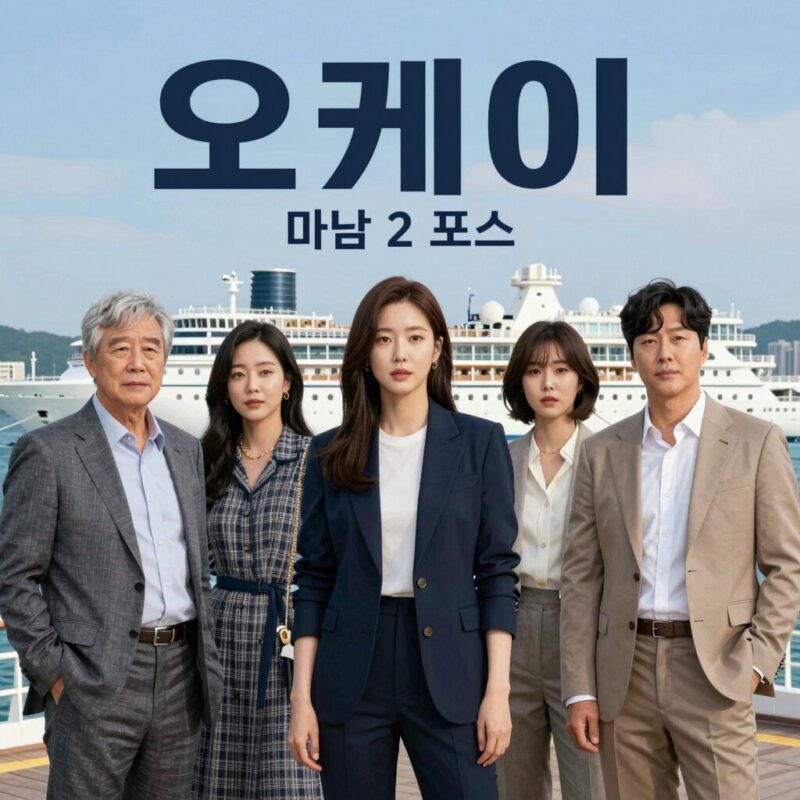 오케이 마담2 개봉일과 관전 포인트 정리 1 오케이 마담2 포스터: 엄정화를 중심으로 크루즈 배경과 출연진이 배치된 이미지