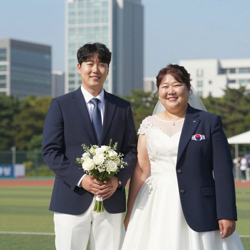 박승규 결혼 발표 1384일 만의 홈런 1 삼성 라이온즈 박승규 선수와 근대5종 김선우 선수의 웨딩 촬영 사진, 행복한 미소