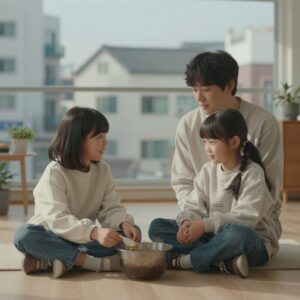 박진영이 집에서 두 딸과 함께 따뜻한 시간을 보내는 모습