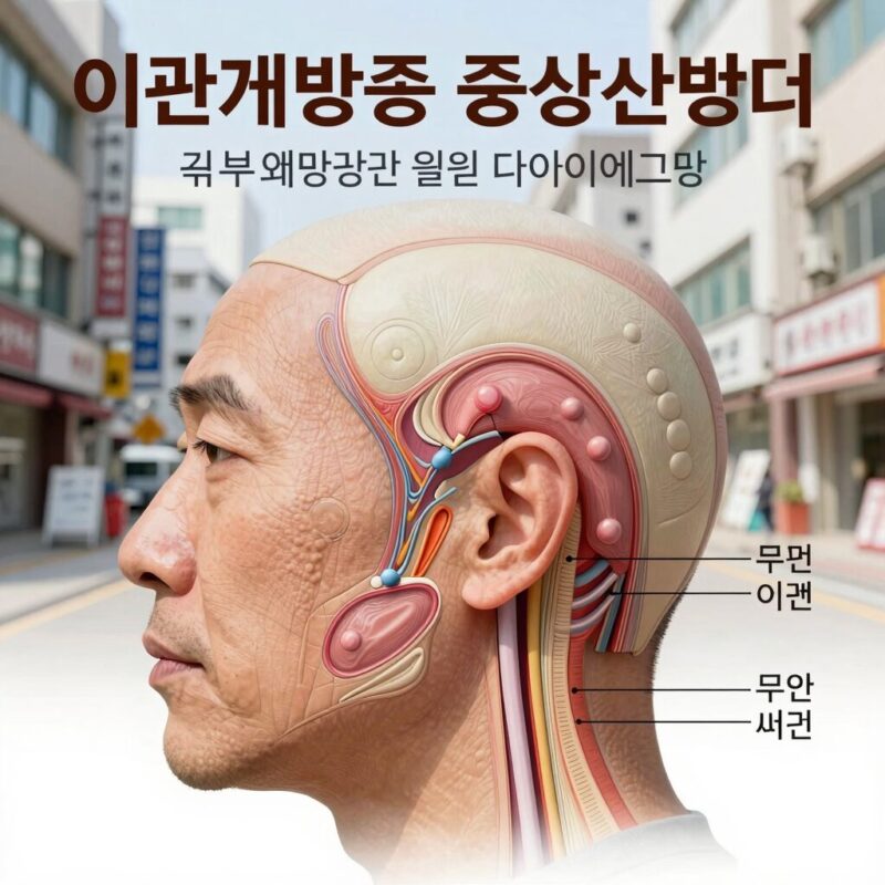 이관개방증 증상과 원인 치료 총정리 1 이관개방증 증상 설명을 위한 귀 구조 다이어그램