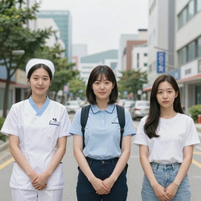 키크니가 제작한 플레이리스트109 인트로 일러스트레이션 - 병간호와 취업준비생의 모습과 버팀송 사연