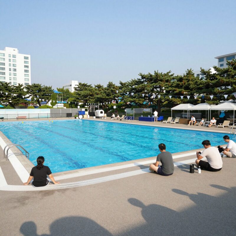 충청도펜션 가족여행 추천 베스트 1 충청도펜션 수영장과 바베큐장 전경