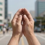 중보기도란 신앙의 핵심 동력이다 중보기도를 드리는 두 손이 모인 모습, 믿음과 연합을 상징