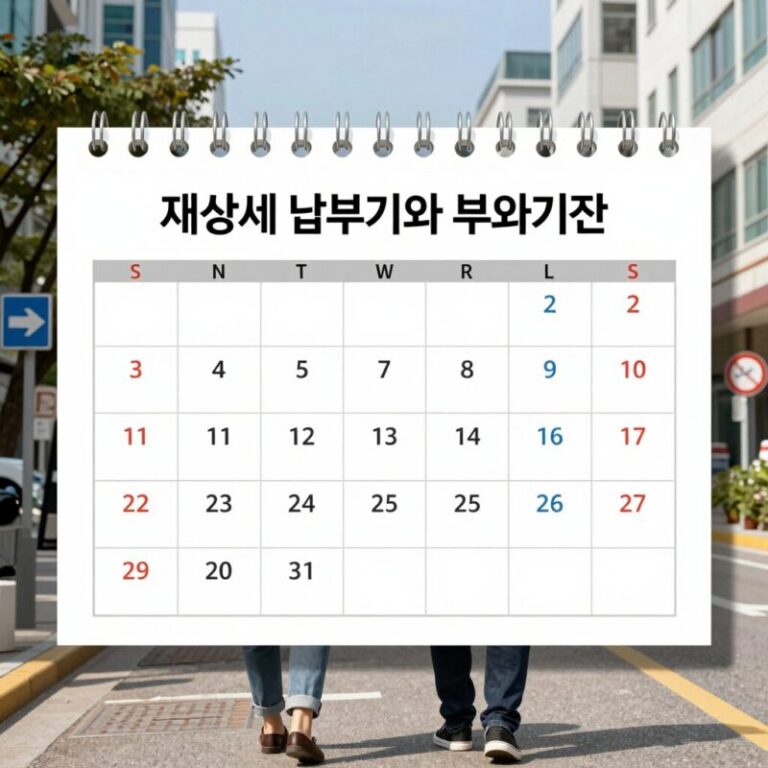 재산세 납부기간과 부과기준을 설명하는 달력 이미지