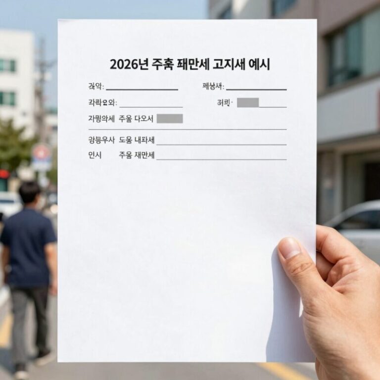 2026년 주택 재산세 고지서 예시
