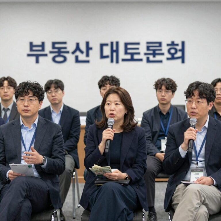 부동산 대토론회 참석자들이 시간 관리에 대해 논의하는 모습