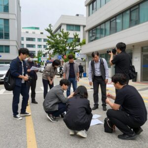 실화탐사대 피터팬 사건 방송 장면, 범행 현장 스케치와 피해자 증언이 담긴 이미지