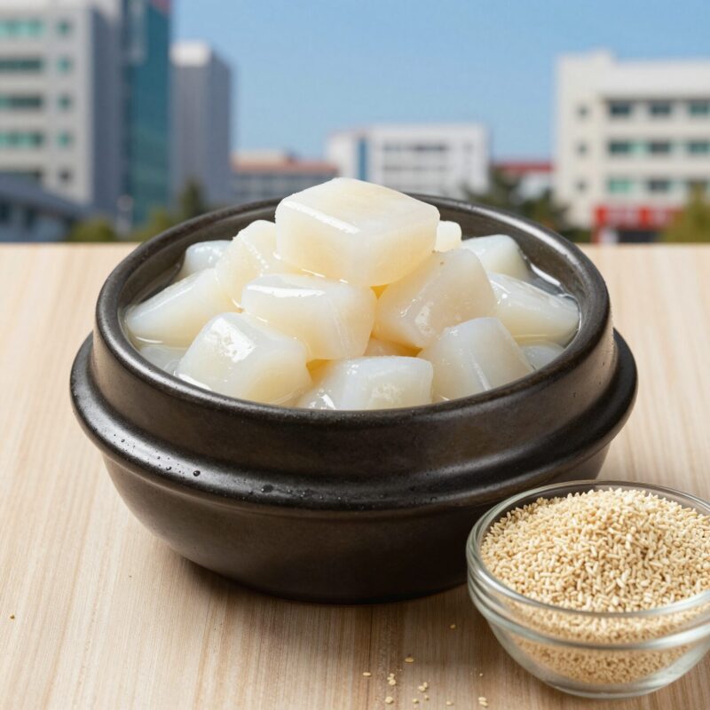 전기밥솥 팥앙금 만들기 팥빙수팥 레시피 1 전기밥솥으로 만든 팥앙금이 그릇에 담겨 있고 옆에 팥빙수 재료가 놓여 있는 사진