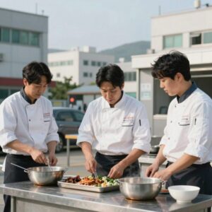 냉장고를 부탁해 since 2014 방송 화면에 셰프들이 요리 대결을 펼치는 모습