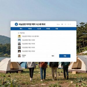 국립공원 야영장 예약 시스템 화면 예시