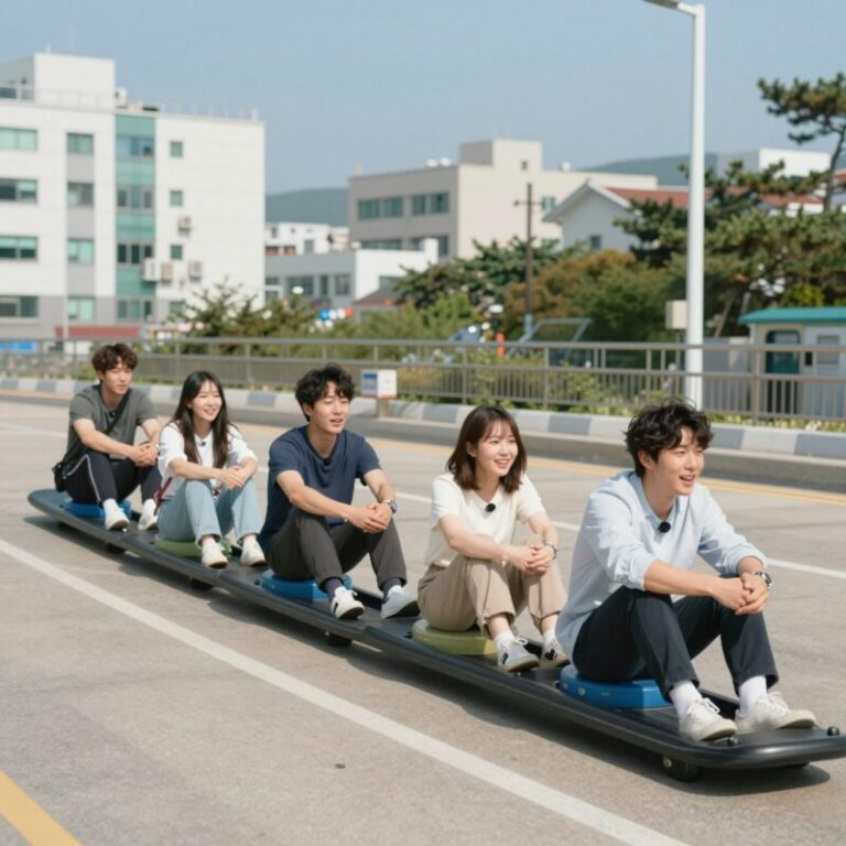놀러코스터 예능 프로그램에서 출연자들이 신나는 미션을 수행하는 모습