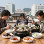 센텀삼계탕 맛집 수향 동래 비교 센텀삼계탕 수향 한방 닭곰탕 전복 삼계탕과 닭개장 테이블 세팅