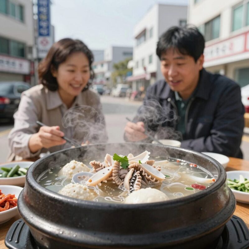 중복 삼계탕 집에서 끓인 모습