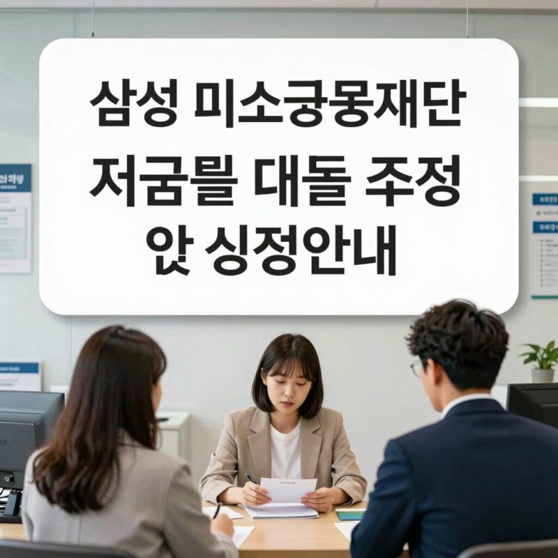삼성 미소금융재단 대출 조건 신청 한도 1 삼성 미소금융재단 저금리 대출 조건 및 신청 안내 이미지