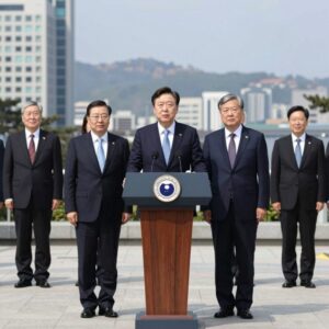 샌프란시스코 AI 서밋에서 이 대통령이 AI 선언을 발표하는 장면