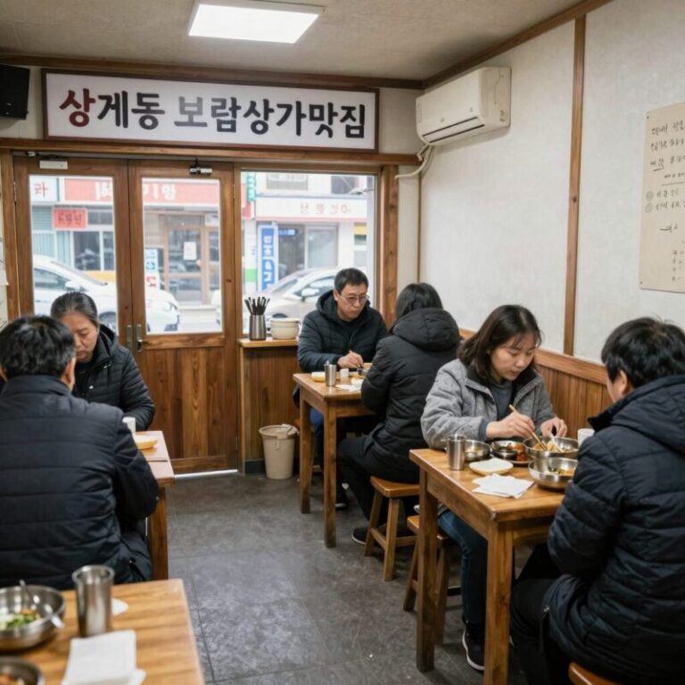 상계동 보람상가 냉면 맛집 피노키오냉면 내부 모습으로 오래된 분식집 감성이 느껴지는 공간