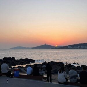 군산 선유도 선유봉에서 바라본 서해 낙조 풍경