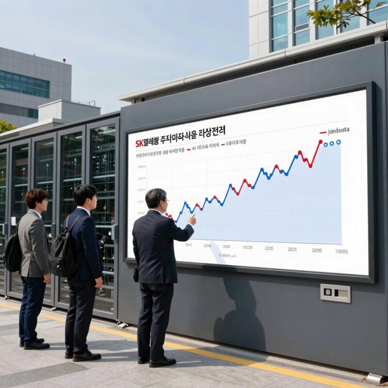SK텔레콤 주가 차트 및 AI 데이터센터 투자 전략 이미지