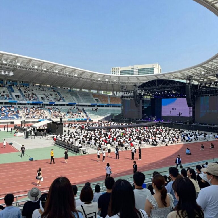 2026년 7월 스타드 드 프랑스 BTS 공연장 전경 아미들로 가득한 모습