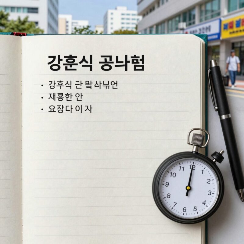 강훈식 공부법을 적용한 요약노트와 타이머 이미지