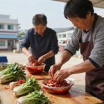 여름배추김치 아삭하게 담그기 여름 배추김치 양념 버무리는 과정